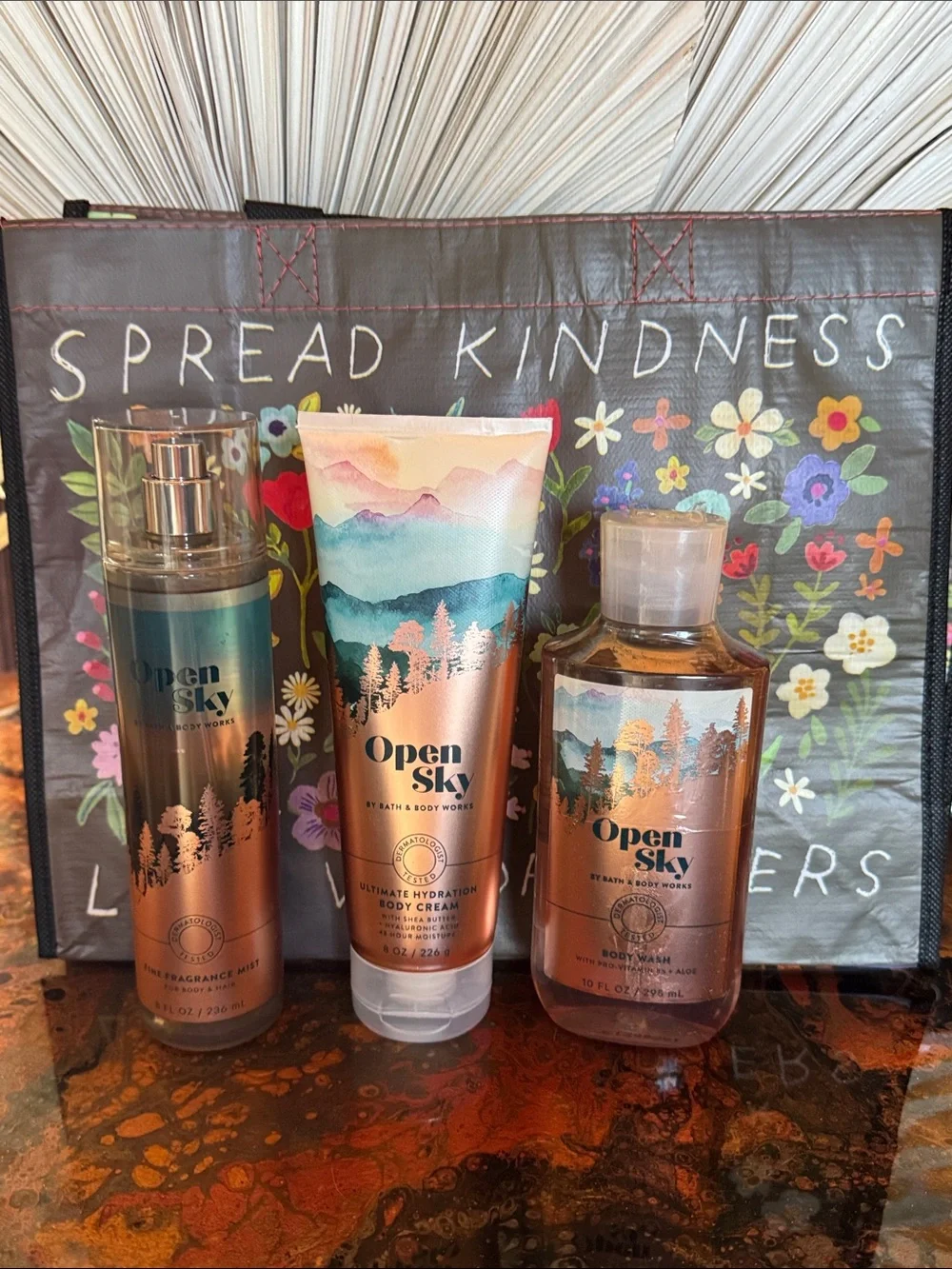 Bath & Body Works Open Sky Trio & Happy Bag